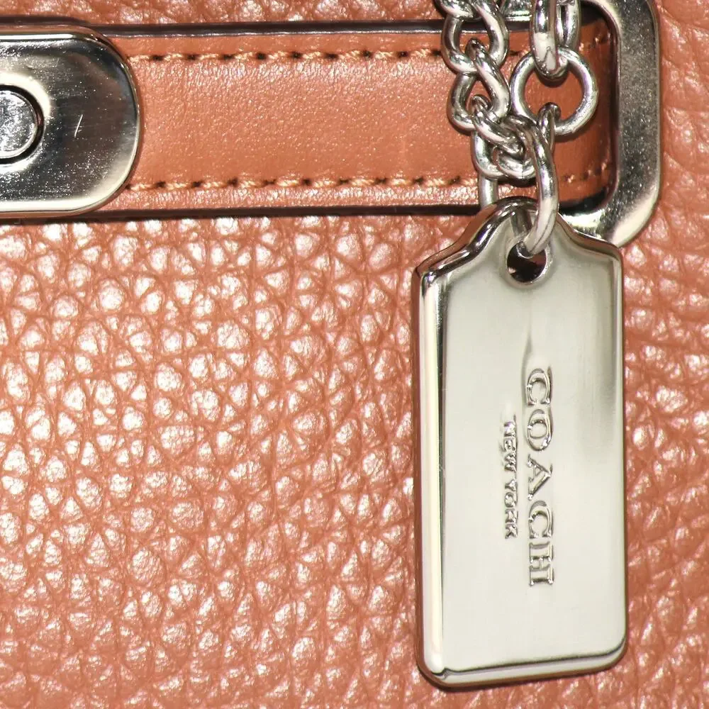 Coach Swagger Pebbled Brown Leather Satchel Bag